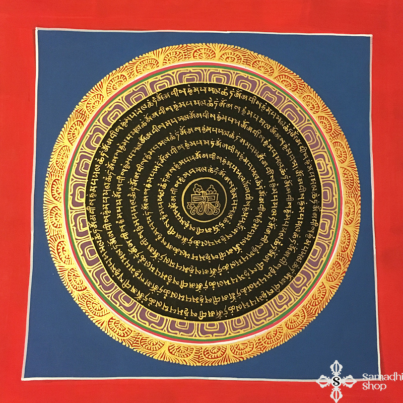 thma049 Samadhi Shop Nepáli Tibeti Buddhista Bolt mandala kalacsakra mantra festmény