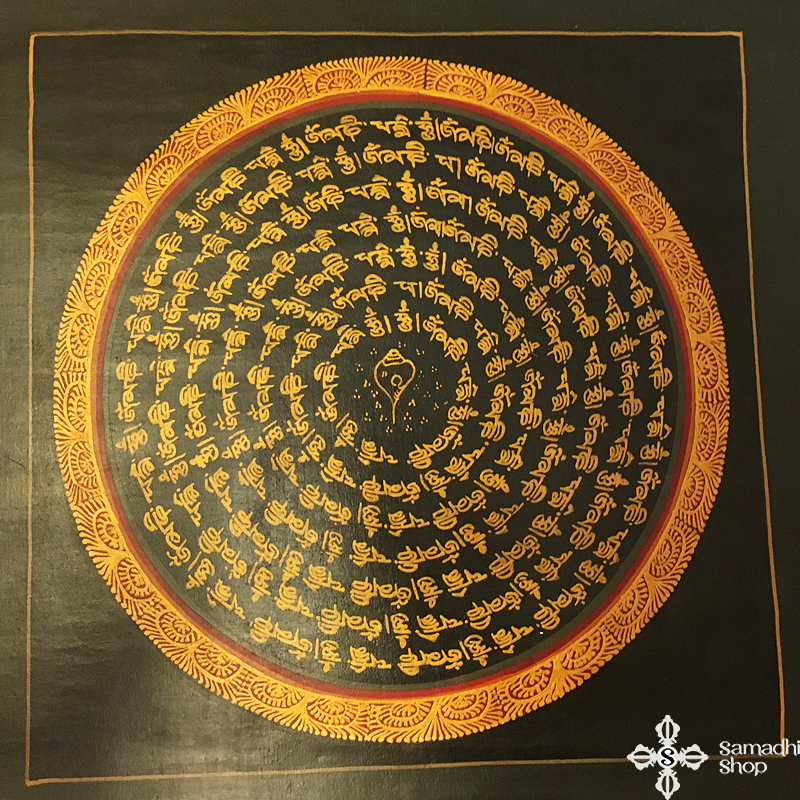 thma130 Samadhi Shop Nepáli Tibeti Buddhista Bolt mandala kalacsakra mantra festmény