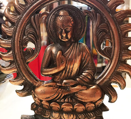 Buddha fali függő vagy asztali dísz bronz színű