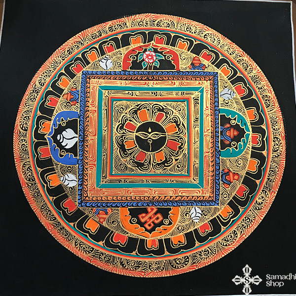 thma111 nepáli tibeti buddhista mandala festmény tibetan buddhist mandala painting