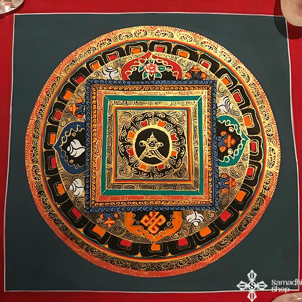 thma137 nepáli tibeti buddhista mandala festmény tibetan buddhist mandala painting