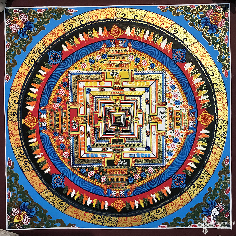 Kalacsakra mandala kézzel festett nepáli festmény 9 Kalacsakra mandala kézzel festett nepáli festmény 9