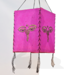Nepáli Buddha szeme szimbólumos lampion 28 cm textil