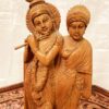 Eredeti szantálfa Krishna és társa szobor - Image 3