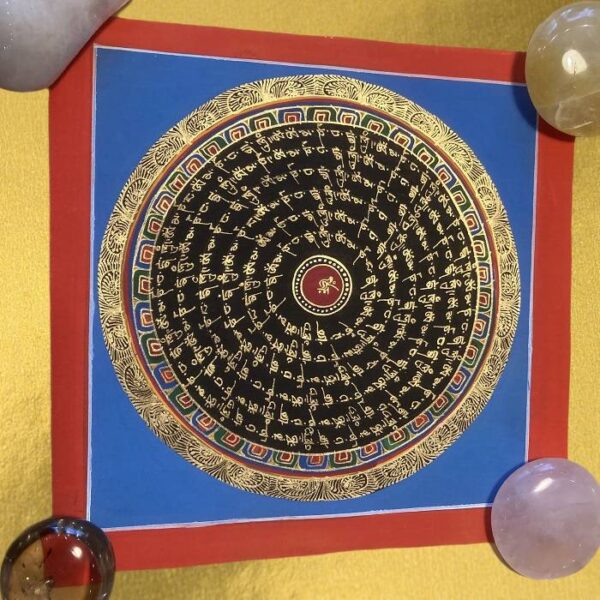 Kézzel festett nepáli buddhista mandala festmény