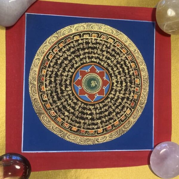Kézzel festett nepáli buddhista mandala festmény