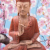 Gyönyörű Buddha szobor tömör fából faragva nagy méretű (60 cm)