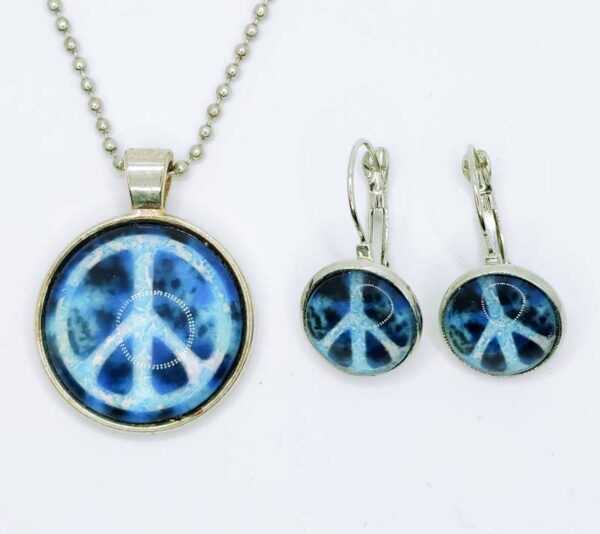 Peace üveg ékszer szett 2 részes