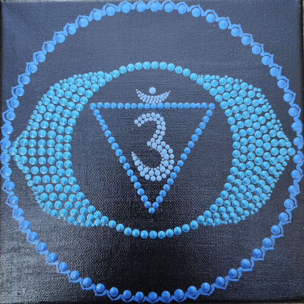 HARMADIK SZEM Csakra mandala festmény 20x20 cm