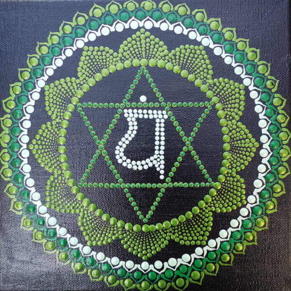 SZÍVCSAKRA Csakra mandala festmény 20x20 cm