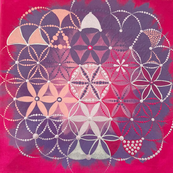Élet Virága Mandala festmény 30x30 cm