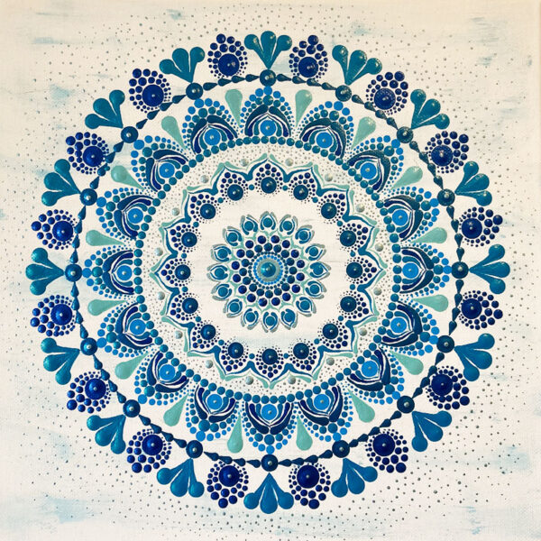 Telihold Mandala festmény 30x30 cm