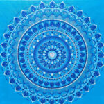 Kitartás Mandala festmény HATALMAS 80x80 cm