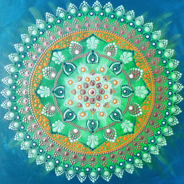 Megérkezés mandala festmény 40x40 cm