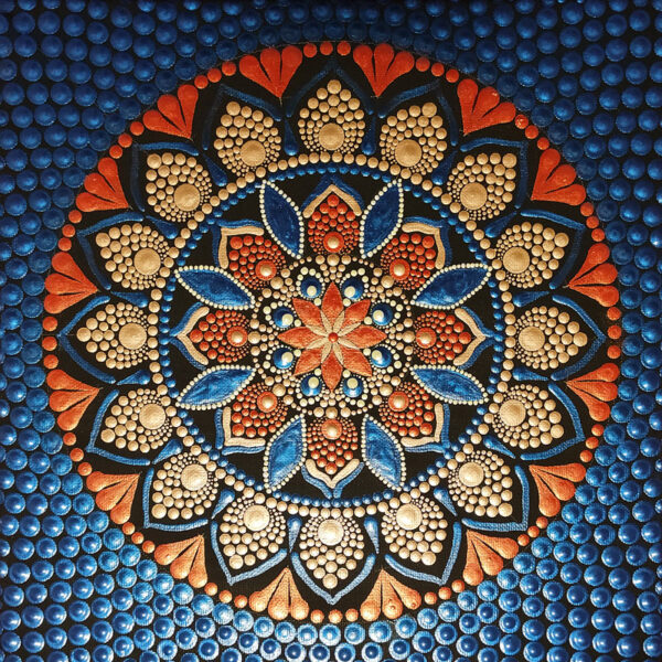 Tiszta kapcsolódás mandala festmény 30x30 cm