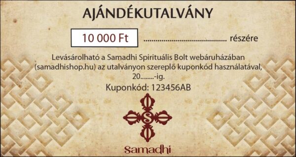 Samadhi ajándékutalvány 10.000 Ft-os értékben