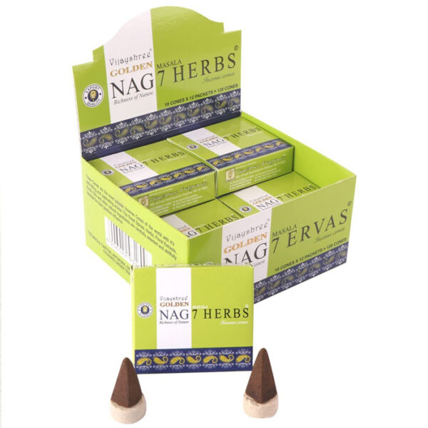 Golden Nag 7 Herbs prémium kúpfüstölő