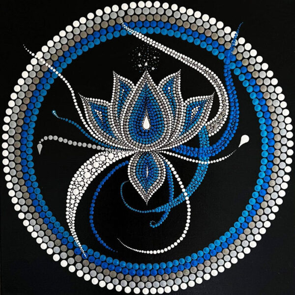 Lótusz Mandala festmény 40x40 cm