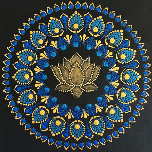 Lótusz Mandala festmény 30x30 cm