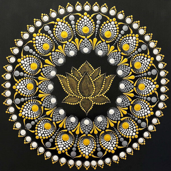 Lótusz Mandala festmény 30x30 cm
