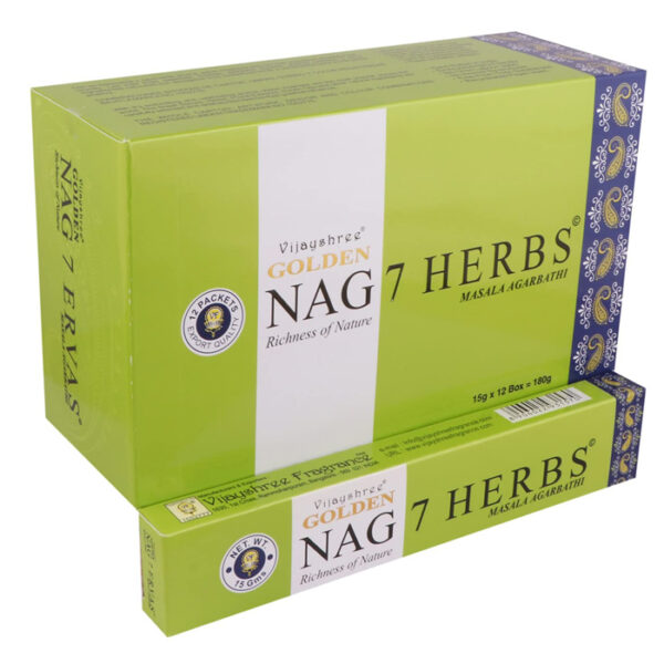 Golden Nag 7 Herbs 7 gyógynövényes indiai prémium füstölő