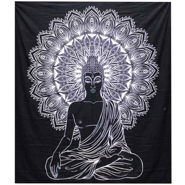 Dupla méretű Buddha mandala pamut ágytakaró faliszőnyeg