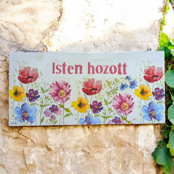 Isten Hozott egyedi kézműves falikép