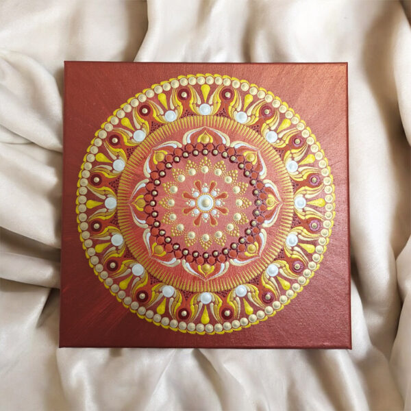 Bőség Kézműves Mandala Festmény 30x30 cm