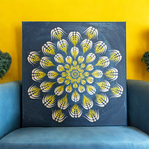Avatar-Lélek Kapcsolat Kézműves Mandala Festmény 30x30 cm