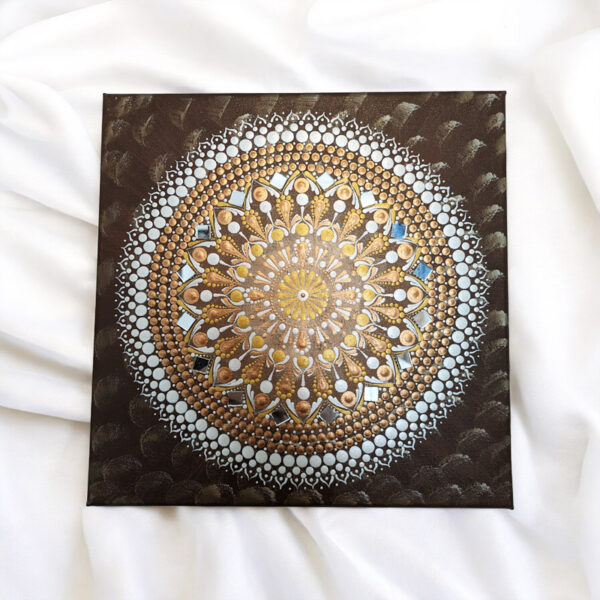 Tükörmozaikos Kézműves Mandala Festmény 30x30 cm