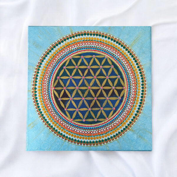 Élet Virága Kézműves Mandala Festmény 40x40 cm