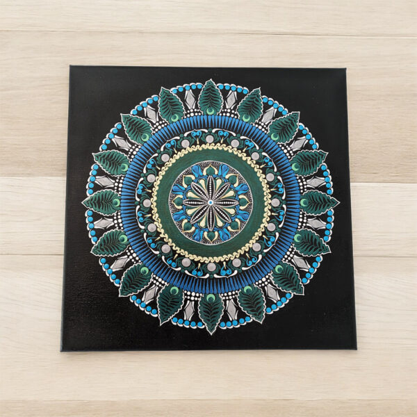 Kerek Erdő Mélyén Kézműves Mandala Festmény 30x30 cm