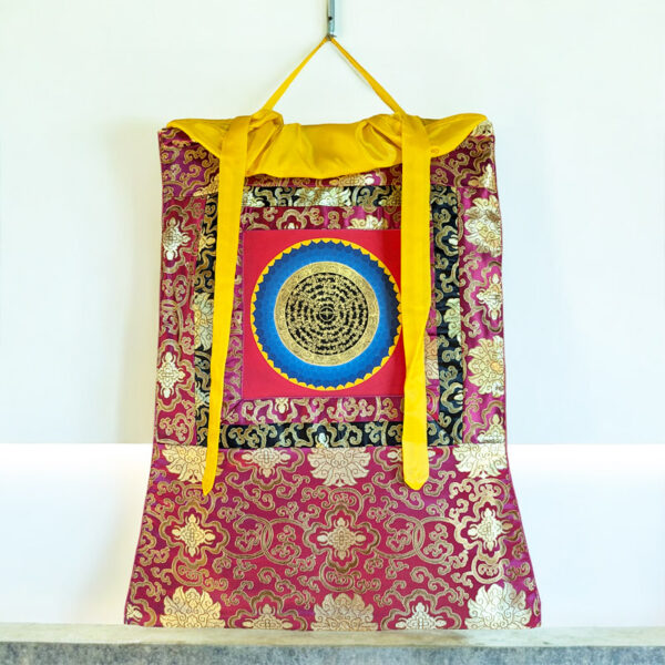 Nepáli buddhista mandala thangka Om Mani Padme Hum mantrával