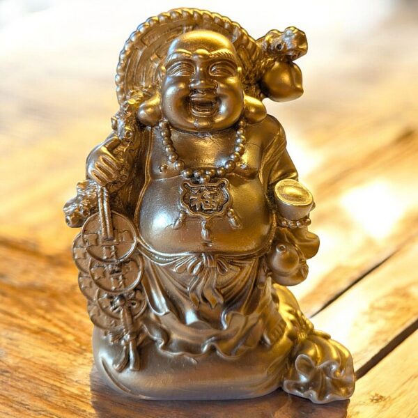 Bőséghozó Buddha szobor 15 cm magas