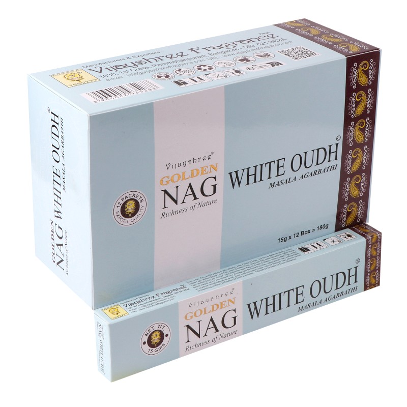 Golden Nag White Oudh fehér agarfa prémium füstölő