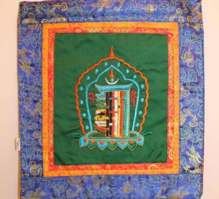 Kalachakra symbol wall hanging (green background)