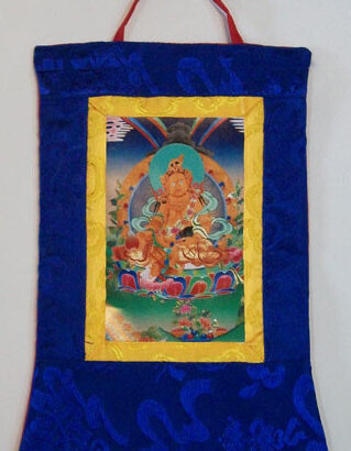 p 7535 Yellow Dzambhala Small Thangka